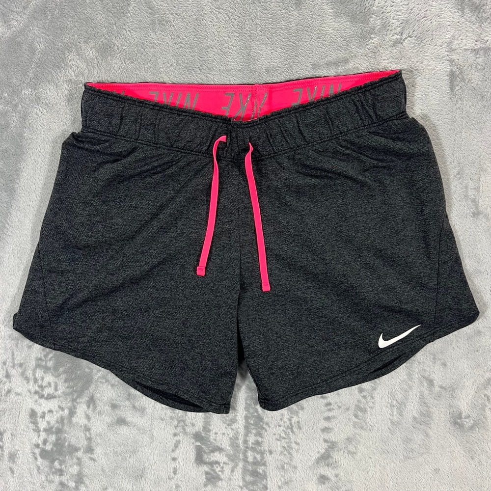 Nike Dri-FIT Running Performance Shorts Womens XS Dark Grey Pink Heathered Gym